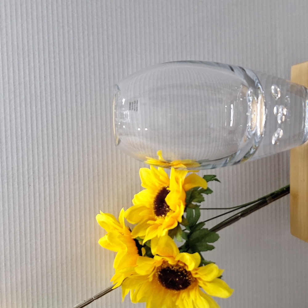 #ADX KROSNO Handmade clear weighted vase Made in  Poland
